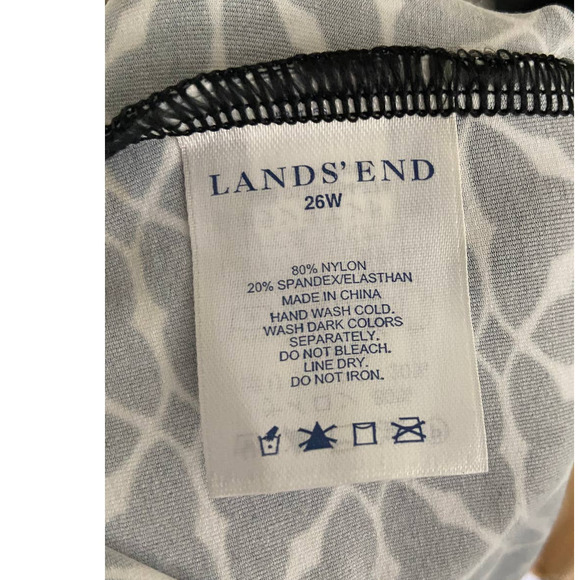 Woman's‎ Lands' End Size 26W Black & White Tankini - Picture 6 of 6